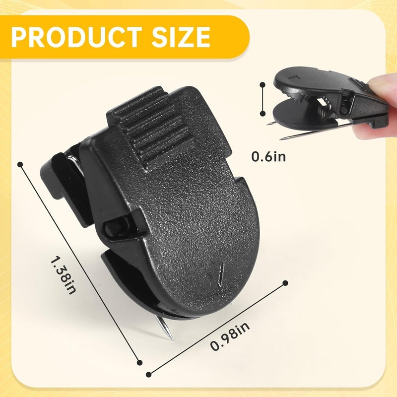 GOOLADA 60Pcs Black Cubicle Clips, Cubicle Hooks for Walls, Plastic Push Pins, Thumb Tacks for Cork Board,Cubical Accessories for Work for Bulletin Board, Fabric Wall, Classroom, School, Office - Image 5